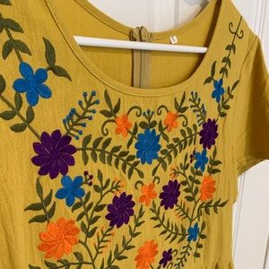 Colorful Embroidered Sun Dress